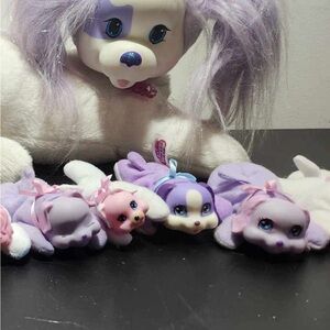 Plush Pet Toy Set - Purple, Pink, White